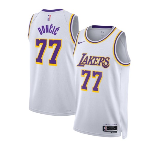 Hot Press Los Angeles Lakers DONCIC 77 White NBA Jersey Basketball Shirt