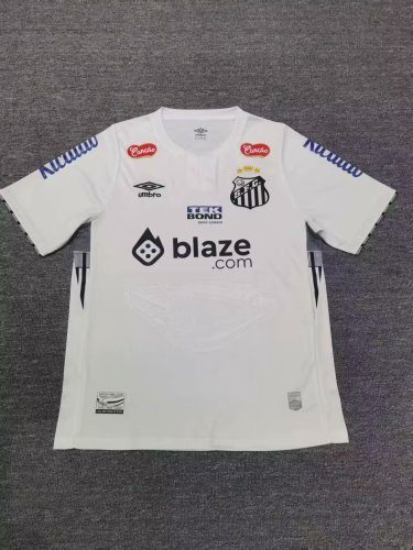 with All Sponor Logos Fan Version 2024-2025 Santos Home Soccer Jersey Football Shirt