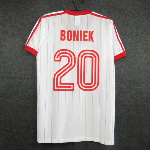 Retro Jersey 1982 Poland BONIEK 20 Home Soccer Jersey Vintage Football Shirt