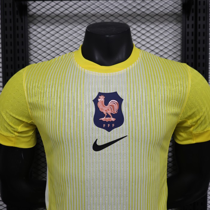 Player Version 2025 France Yellow Goalkeeper Soccer Jersey Football Shirt