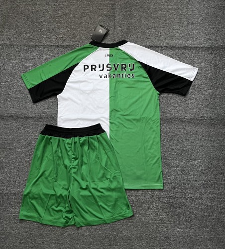 Adult Uniform 2024-2025 Feyenoord Rotterdam Third Away Green/White Soccer Jersey Shorts Football Kit