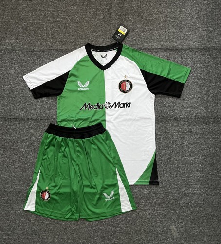 Adult Uniform 2024-2025 Feyenoord Rotterdam Third Away Green/White Soccer Jersey Shorts Football Kit
