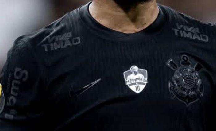 with Memphis Badge All Sponor Logos Player Version 2024-2025 Corinthians MEMPHIS 10 Away Black Soccer Jersey Football Shirt