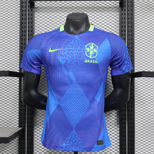 Player Version 2025 Brazil Away Blue Soccer Jersey Brasil Football Shirt