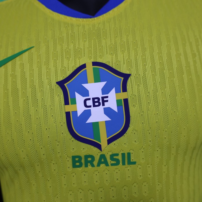 Player Version 2025 Brazil Home Soccer Jersey Brasil Football Shirt