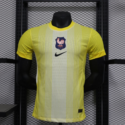 Player Version 2025 France Yellow Goalkeeper Soccer Jersey Football Shirt
