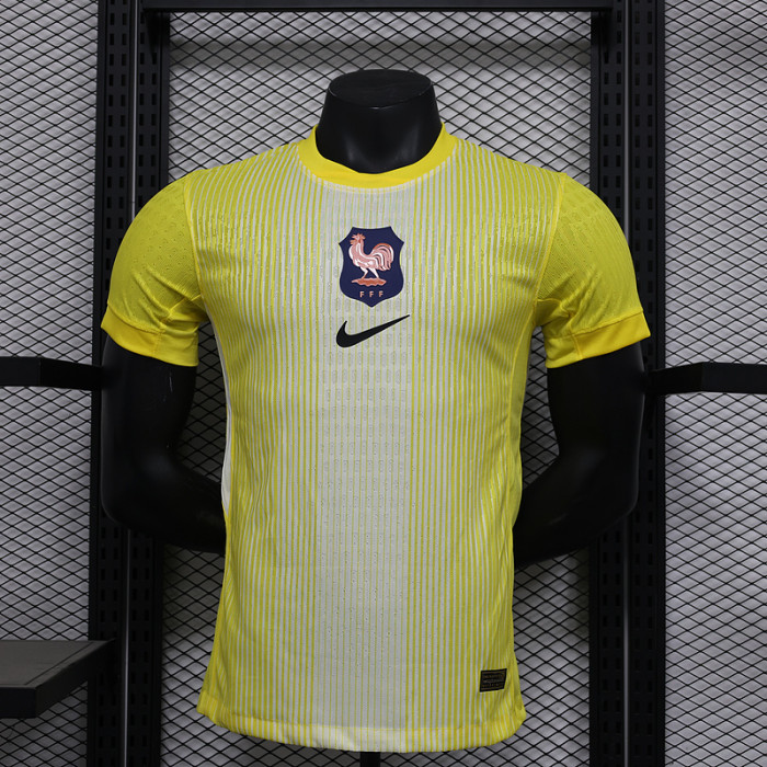 Player Version 2025 France Yellow Goalkeeper Soccer Jersey Football Shirt