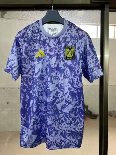 Fan Version 2025-2026 Tigres Purple Soccer Training Jersey Football Pre-match Shirt