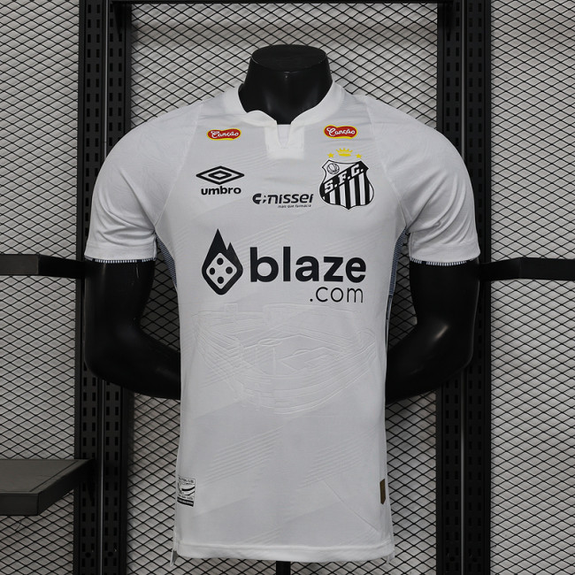with All Sponor Logos Player Version 2024-2025 Santos Home Soccer Jersey Football Shirt