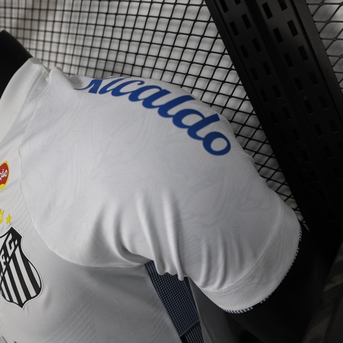 with All Sponor Logos Player Version 2024-2025 Santos Home Soccer Jersey Football Shirt