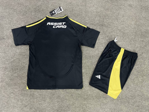 Youth Uniform Kids Kit 2025-2026 Colo-colo Away Black Soccer Jersey Shorts Child Football Set