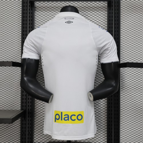 with All Sponor Logos Player Version 2024-2025 Santos Home Soccer Jersey Football Shirt