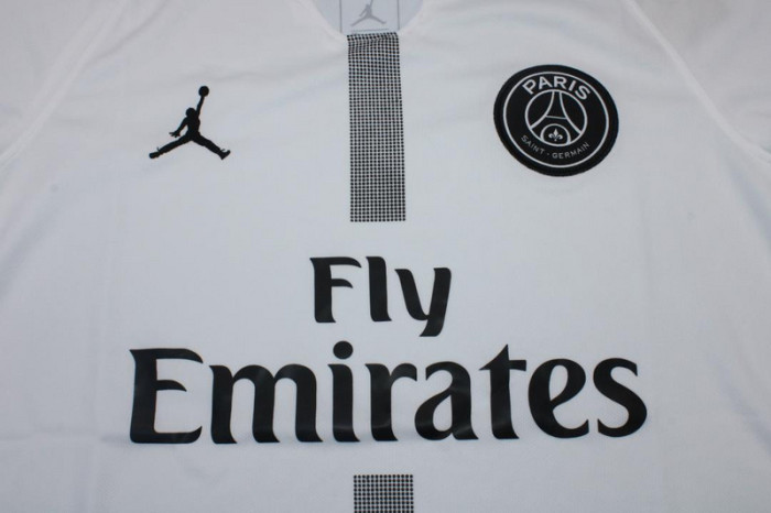 Retro Jersey Long Sleeve 2018-2019 PSG Away White Soccer Jersey Vintage Football Shirt
