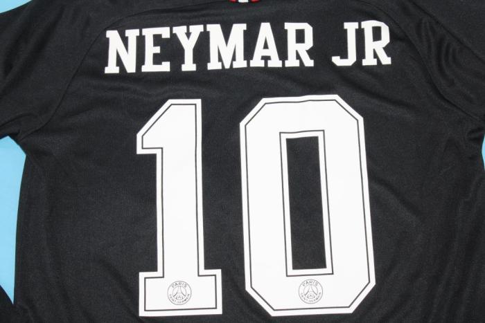 with UCL Patch Long Sleeve Retro Jersey 2018-2019 PSG Neymar Jr 10 Black Soccer Jersey Vintage Paris Football Shirt