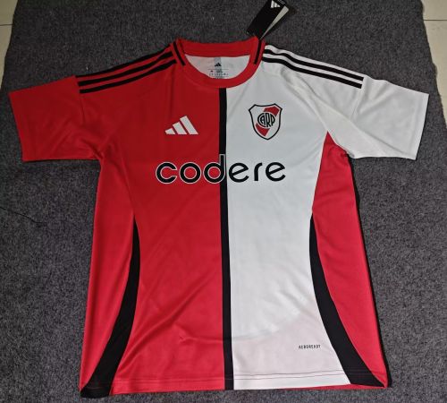 Fans Version 2025-2026 River Plate Third Away Red/White Soccer Jersey Football Shirt