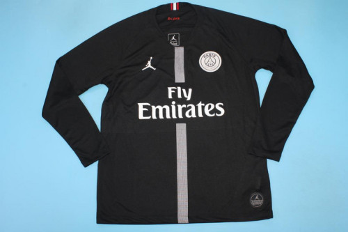 Retro Jersey Long Sleeve 2018-2019 PSG Black Soccer Jersey Vintage Football Shirt