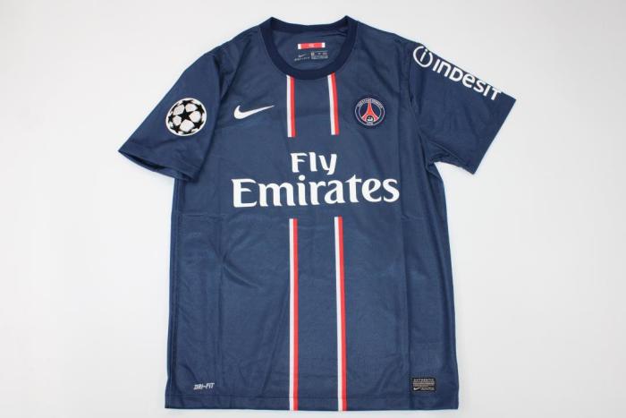 with UCL Patch Retro Jersey 2012-2013 PSG Home Soccer Jersey Vintage Paris Football Shirt
