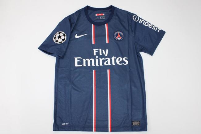with UCL Patch Retro Jersey 2012-2013 PSG Home Soccer Jersey Vintage Paris Football Shirt