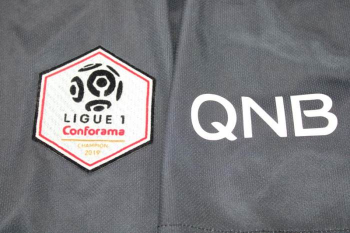 with Ligue 1 Patch Retro Jersey 2019-2020 PSG 4th Away Black Soccer Jersey Vintage Paris Football Shirt