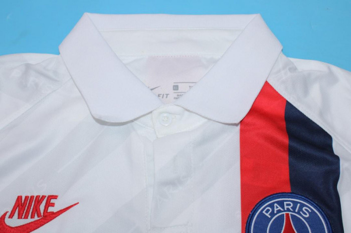 with Ligue 1 Patch Retro Jersey 2019-2020 PSG Third White Soccer Jersey Vintage Paris Football Shirt