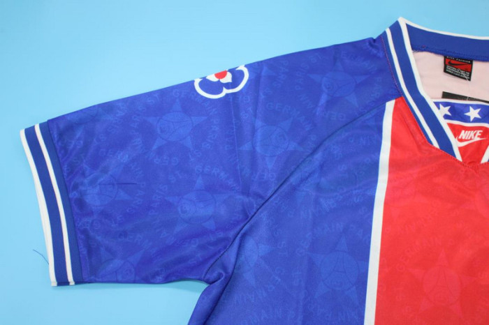 with LIPTONIC Logo Retro Jersey 1994-1995 PSG Home Soccer Jersey Vintage Paris Football Shirt