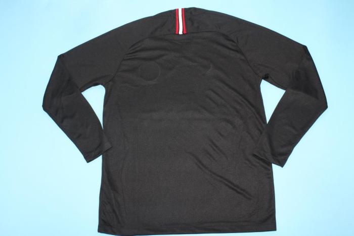 with UCL Patch Long Sleeve Retro Jersey 2018-2019 PSG Black Soccer Jersey Vintage Paris Football Shirt