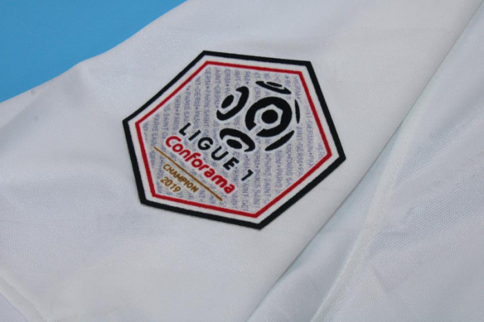 with Ligue 1 Patch Retro Jersey 2019-2020 PSG Third White Soccer Jersey Vintage Paris Football Shirt