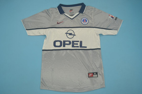 Retro Jersey 2000-2001 PSG Away Grey Soccer Jersey Vintage Paris Football Shirt