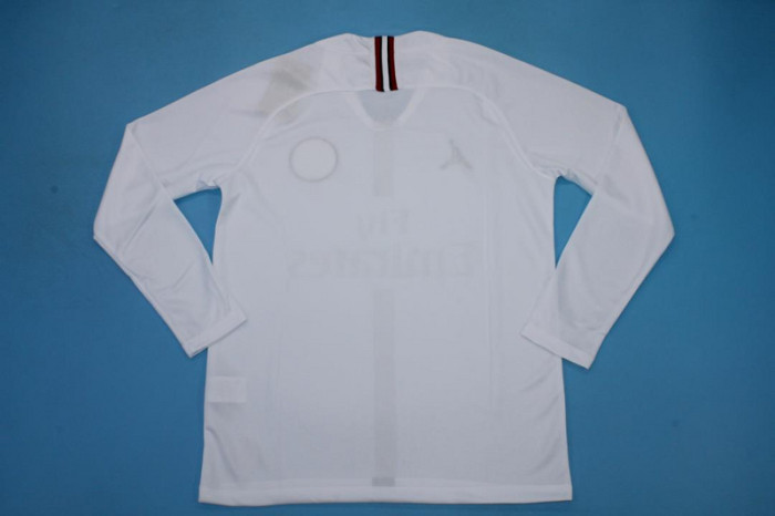 Retro Jersey Long Sleeve 2018-2019 PSG Away White Soccer Jersey Vintage Football Shirt