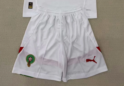 Fan Version Morocco 2025 Away White Soccer Shorts Football Shorts