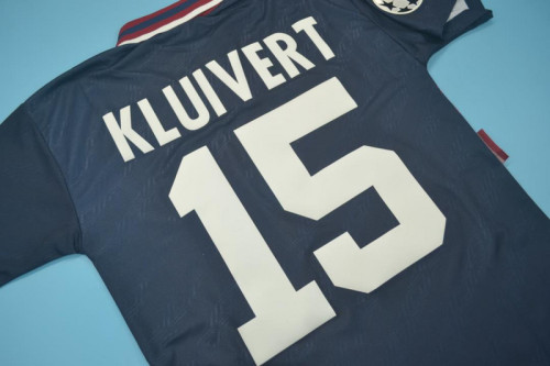 with UCL Patch Retro Jersey 1994-1995 Ajax KLUIVERT 15 Away UCL Final Soccer Jersey