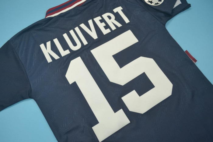 with UCL Patch Retro Jersey 1994-1995 Ajax KLUIVERT 15 Away UCL Final Soccer Jersey