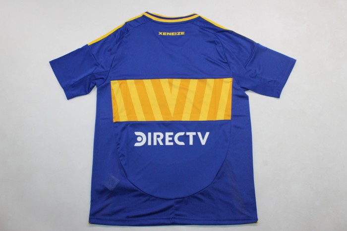 with Conmebol Patch Fan Version 2024-2025 Boca Juniors Home Soccer Jersey Football Shirt