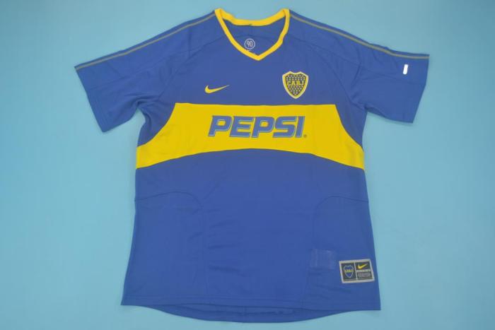 Retro Jersey 2003-2004 Boca Juniors DELGADO 16 Home Soccer Jersey Vintage Football Shirt
