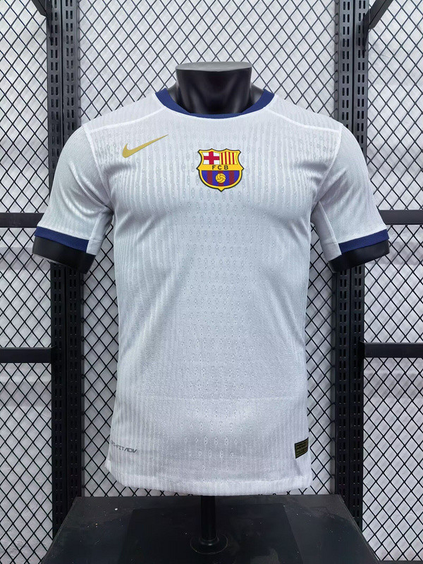 without Sponor Logo Barca Camisetas de Futbol Player Version 2024-2025 Barcelona White Soccer Jersey