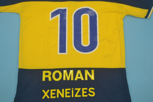 Retro Jersey 1998-1999 Boca Juniors ROMAN 10 Home Soccer Jersey Vintage Football Shirt