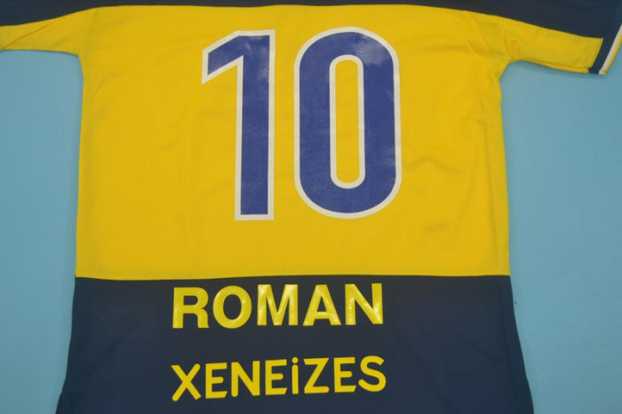 Retro Jersey 1998-1999 Boca Juniors ROMAN 10 Home Soccer Jersey Vintage Football Shirt