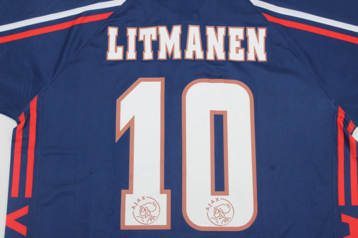 Retro Jersey 1997-1998 Ajax LITMANEN 10 Away Soccer Jersey Vintage Football Shirt