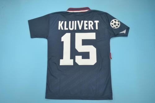with UCL Patch Retro Jersey 1994-1995 Ajax KLUIVERT 15 Away UCL Final Soccer Jersey