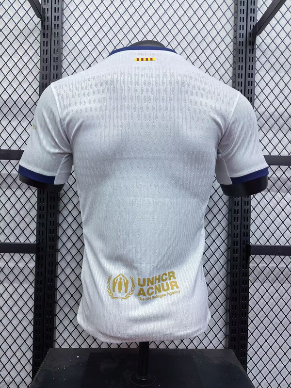 without Sponor Logo Barca Camisetas de Futbol Player Version 2024-2025 Barcelona White Soccer Jersey