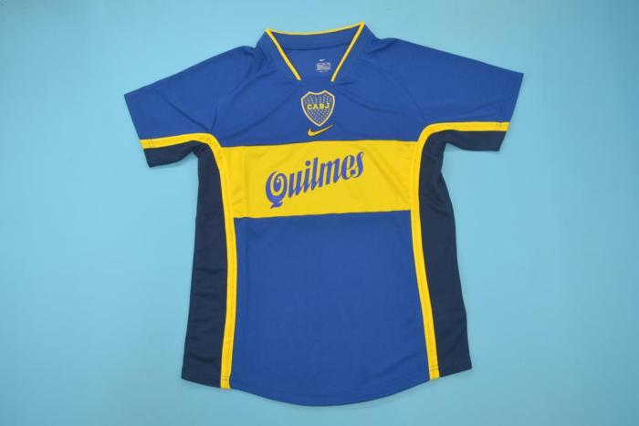 Retro Jersey 2001 Boca Juniors ROMAN 10 Home Soccer Jersey Vintage Football Shirt