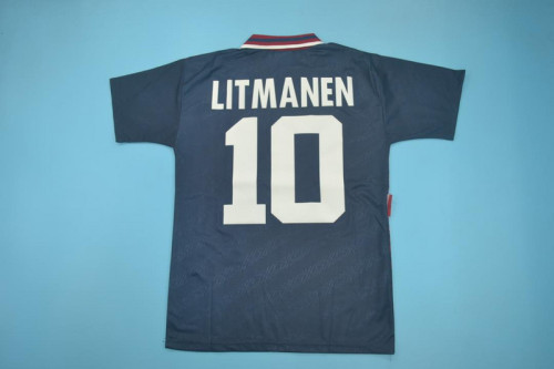 with UCL Patch Retro Jersey 1994-1995 Ajax LITMANEN 10 Away UCL Final Soccer Jersey