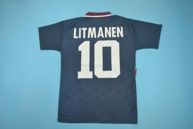 with UCL Patch Retro Jersey 1994-1995 Ajax LITMANEN 10 Away UCL Final Soccer Jersey