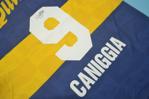 Retro Jersey 1995-1996 Boca Juniors CANIGGIA 9 Home Soccer Jersey Vintage Football Shirt