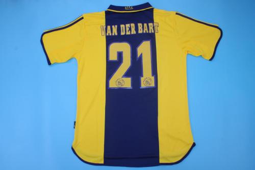 Retro Jersey 2000-2001 Ajax VAN DER BART 21 Away Soccer Jersey Vintage Football Shirt