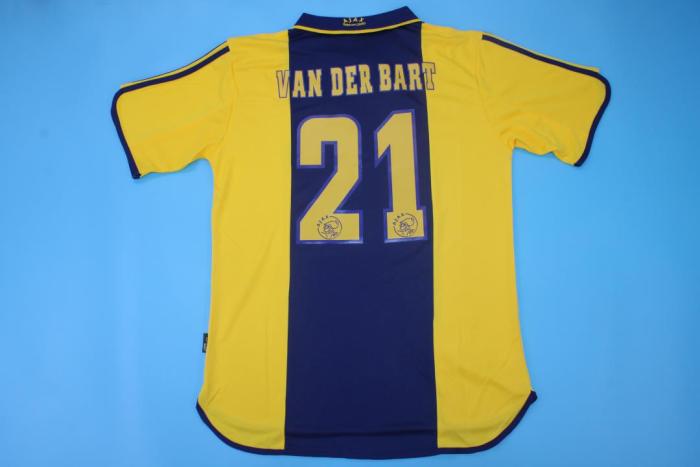 Retro Jersey 2000-2001 Ajax VAN DER BART 21 Away Soccer Jersey Vintage Football Shirt