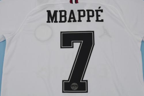 Retro Jersey PSG 2018-2019 MBAPPE 7 Away White Soccer Jersey Vintage Paris Football Shirt