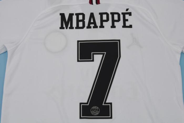 Retro Jersey PSG 2018-2019 MBAPPE 7 Away White Soccer Jersey Vintage Paris Football Shirt