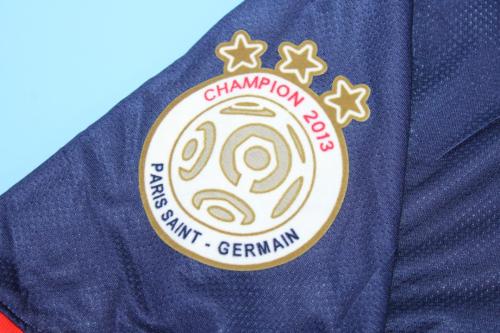 with Ligue 1 Patch Retro Jersey 2013-2014 PSG Home Soccer Jersey Vintage Paris Football Shirt