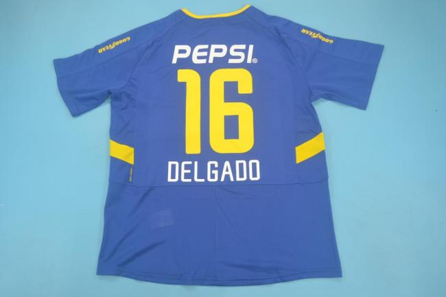 Retro Jersey 2003-2004 Boca Juniors DELGADO 16 Home Soccer Jersey Vintage Football Shirt
